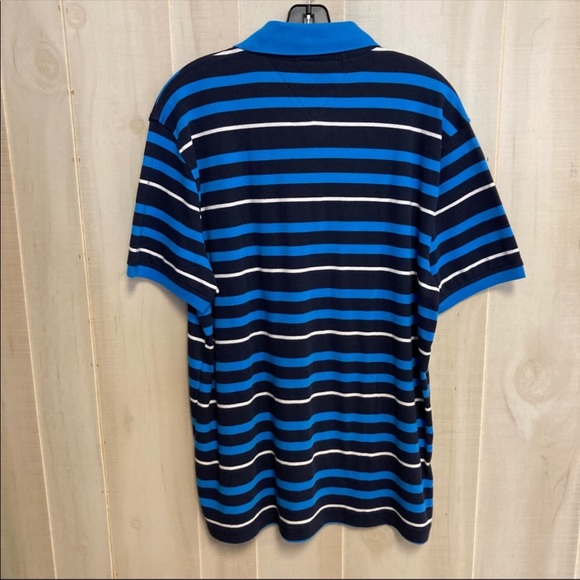 Tommy Hilfiger Size Large Blue Interlock Short Sleeve Cotton Polo Shirt - Picture 5 of 7